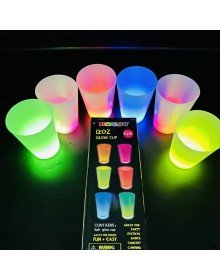 Glow Party Cups 6 Colors 6 Pieces 1.5 oz 4.5 x 6.5 cm