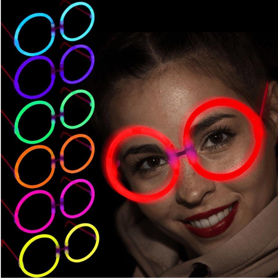 Glow Round Glasses - Glow Party Glasses - Glow Glasses 12 Pieces