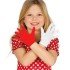 1 Pair Red White Pantomime Gloves Kids Size For Performances