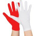1 Pair Red White Pantomime Gloves Kids Size For Performances