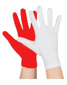1 Pair Red White Pantomime Gloves Kids Size For Performances