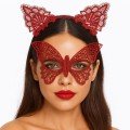 Flashy Red Lace Mask and Crown Set No 7 – For Masquerade and Events