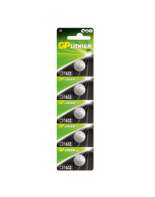 GP 3V CR1632 Lithium Battery 5 Pack