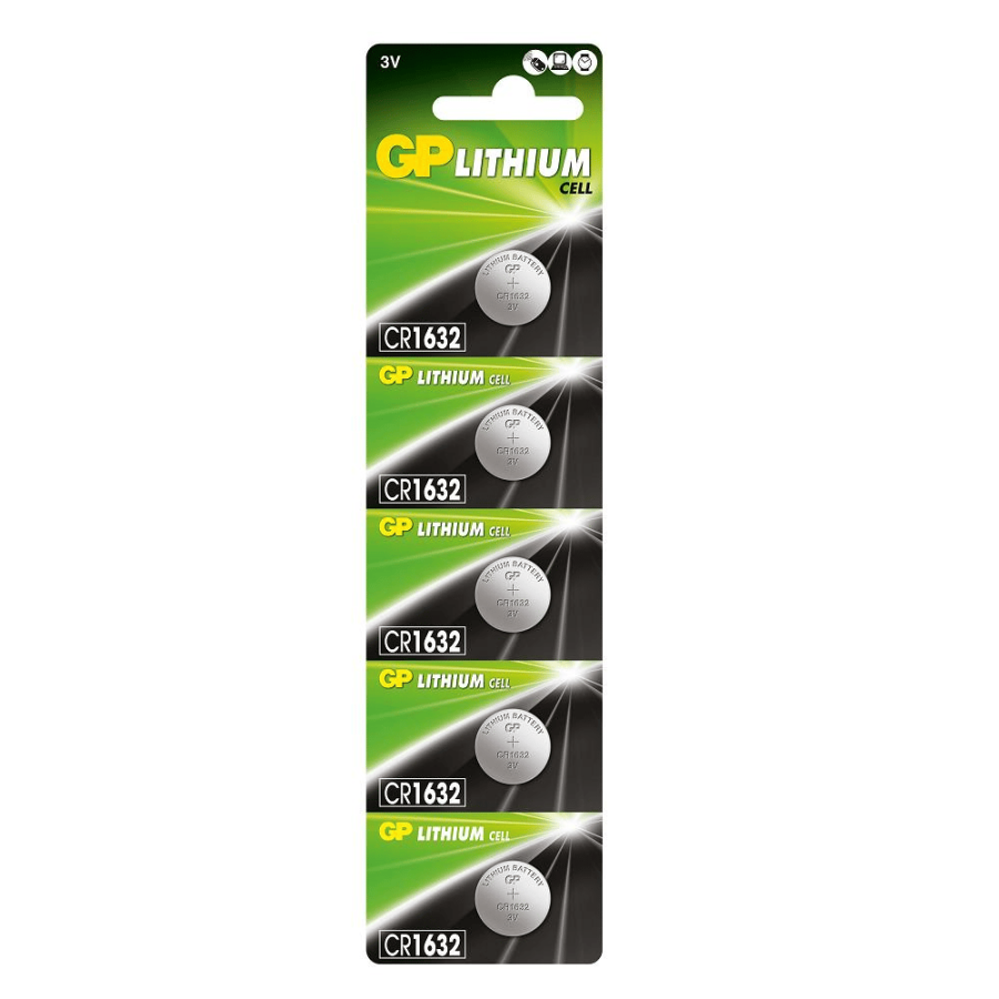 GP 3V CR1632 Lithium Battery 5 Pack Card