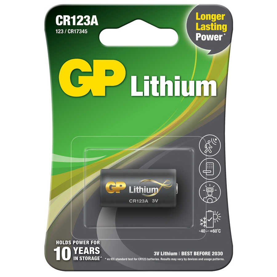 GP CR123A 3V Lithium Battery