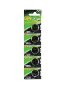 GP CR2025 3 V Lithium 5-pack Coin Battery GP CR2025 3 V Lithium 5-pack Coin Battery