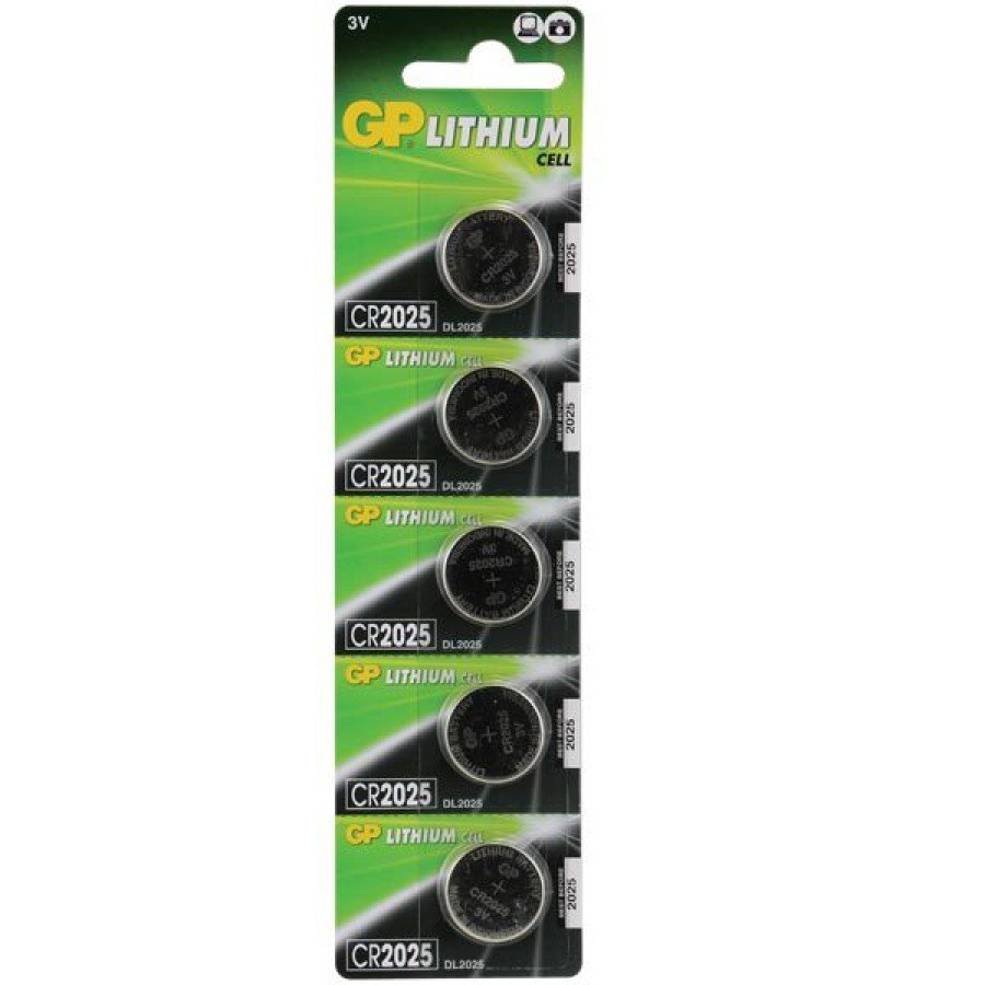 GP CR2025 3 V Lithium 5-pack Coin Battery