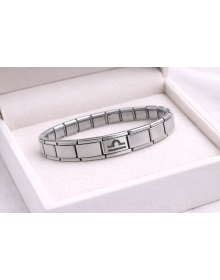 Steel Nomination Bracelet Libra | Stainless Steel Zodiac Sign Charm Detailed | Elegant and Balanced Design