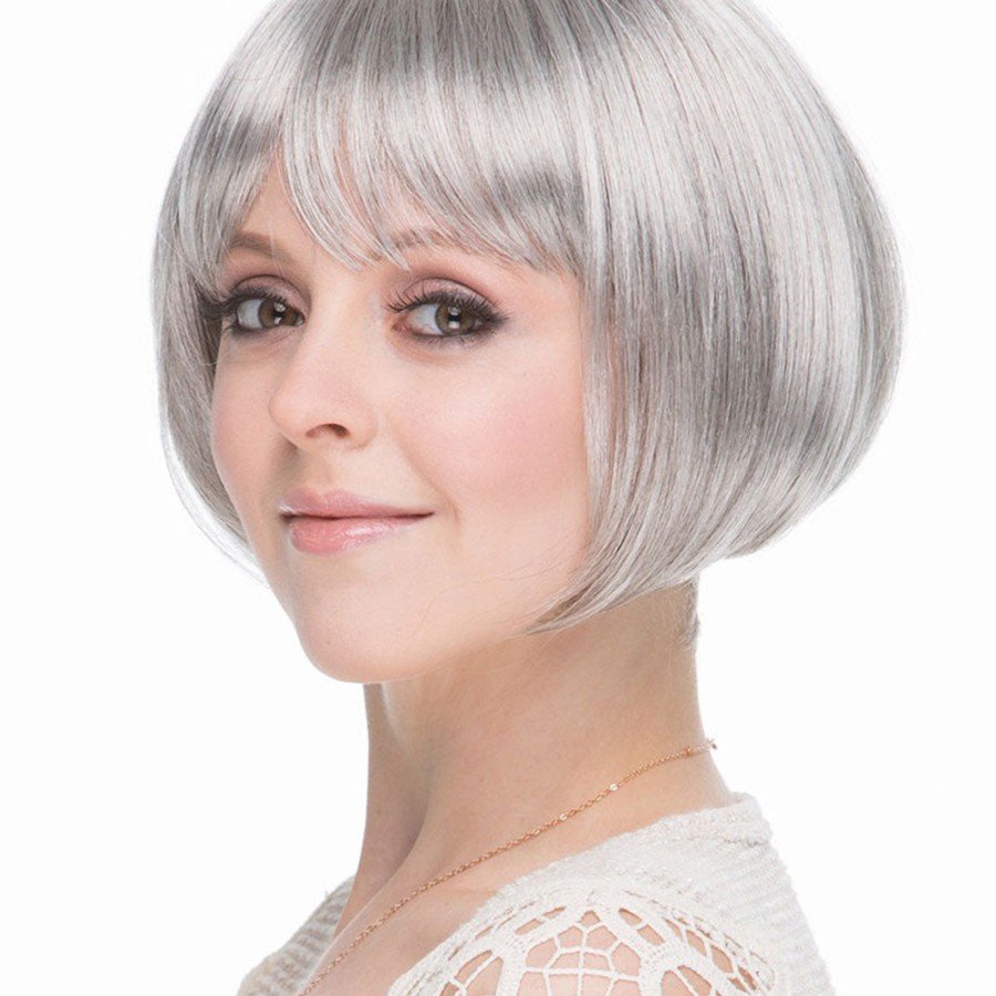 Gray Silver Color Straight Cut Lined Blunt Party Wig Gray Silver Color Straight Cut Lined Blunt Party Wig