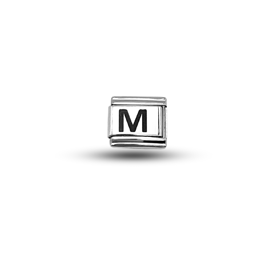 Nomination Compatible M Letter Charm | Steel Bracelet Accessory | Personalized Letter Module | Minimal & Stylish
