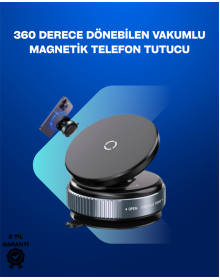 360° Rotating Car Phone Holder with Strong Magnetic Grip – Vacuum Mounted