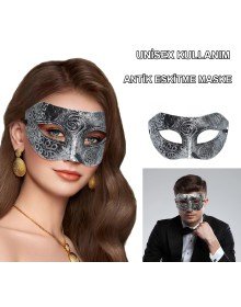 Silver Antique Face Mask - Antique Style Ball Mask