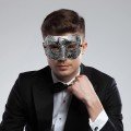 Silver Antique Face Mask - Antique Style Ball Mask