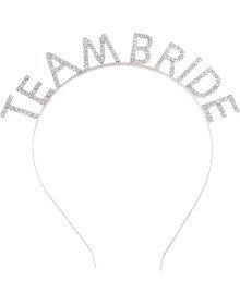 Silver Plated Crystal Stone Team Bride Crown 16x17 cm