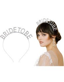 Silver Plated Crystal Stone Bride To Be Bridal Crown 16x17 cm