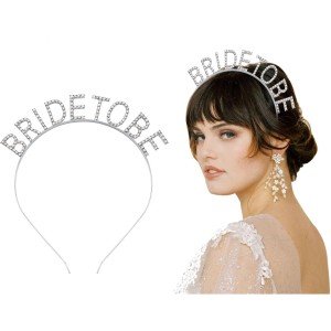 Silver Plated Crystal Stone Bride To Be Bridal Crown 16x17 cm