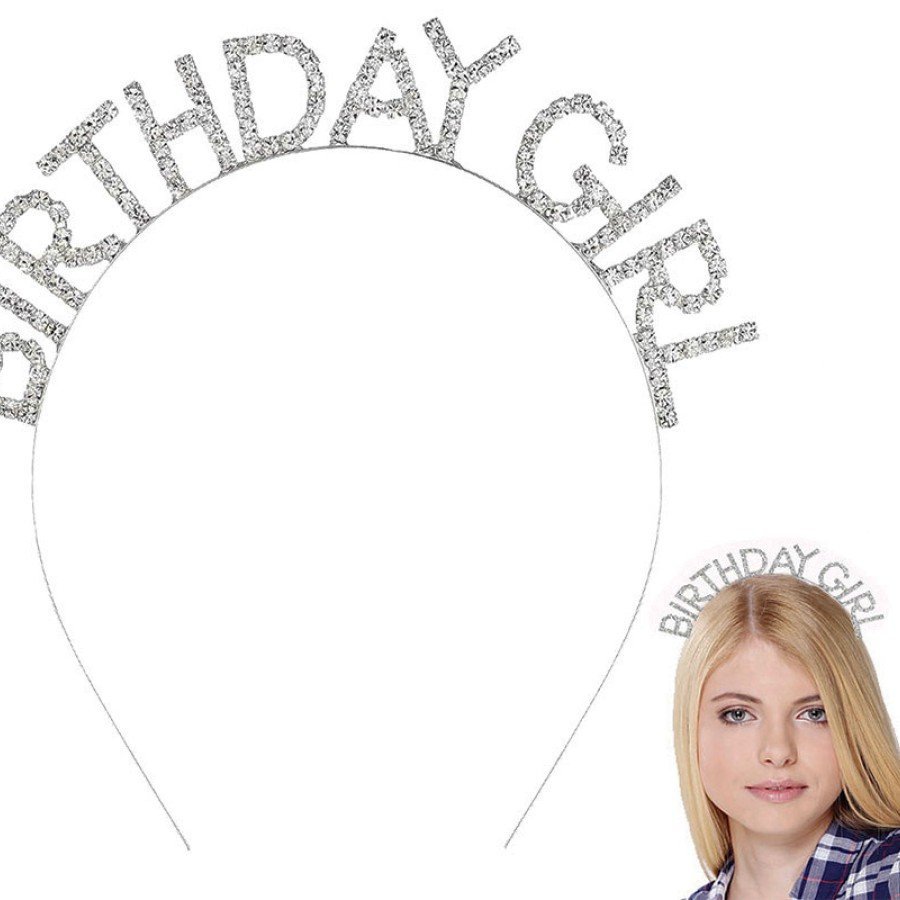 Silver Crystal Stone Birthday Girl Birthday Crown Imported Product A Quality 17x16 cm