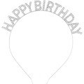 Silver Crystal Stone Happy Birthday Birthday Crown Imported Product A Quality 17x16 cm