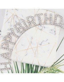 Silver Crystal Stone Happy Birthday Birthday Crown Imported Product A Quality 17x16 cm