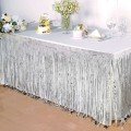 Silver Metalized Table Skirt 275x75 cm – Self Adhesive Silver Metalized Table Skirt 275x75 cm – Self Adhesive