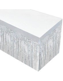Silver Metalized Table Skirt 275x75 cm – Self Adhesive