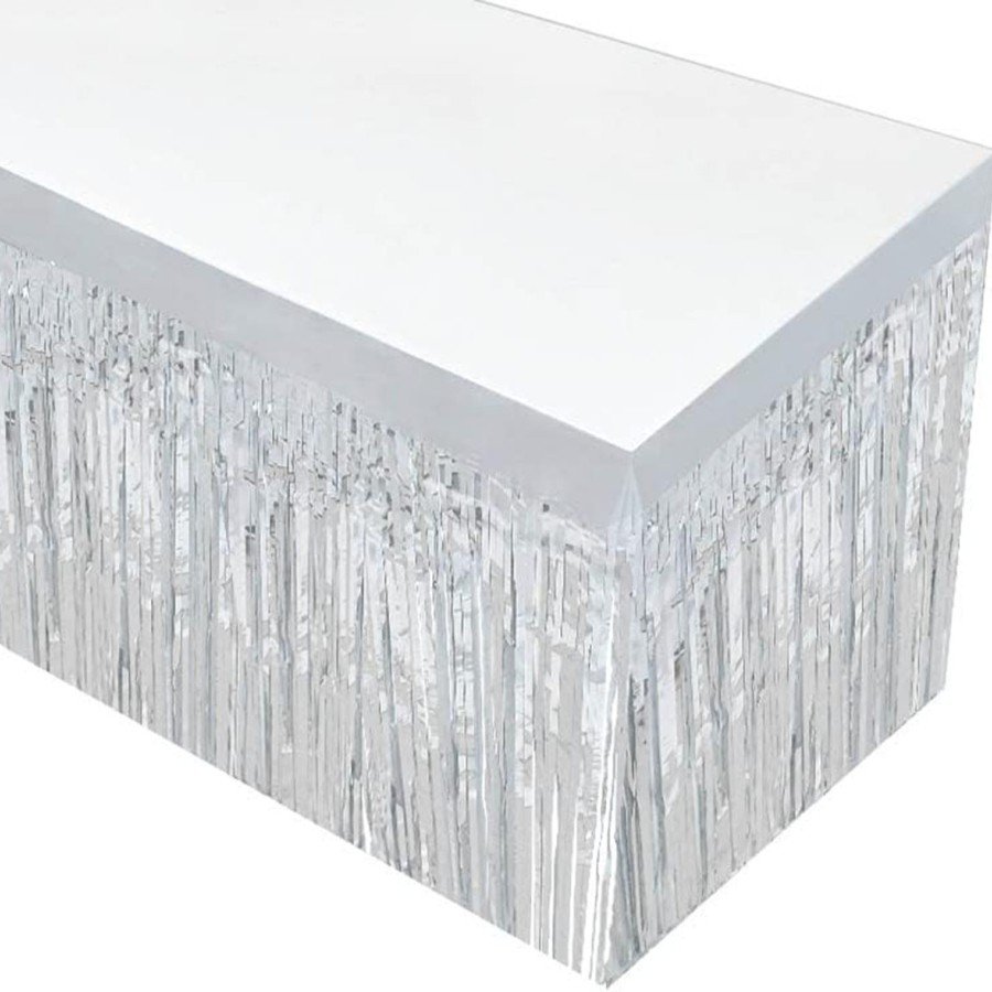 Silver Metalized Table Skirt 275x75 cm – Self Adhesive Silver Metalized Table Skirt 275x75 cm – Self Adhesive