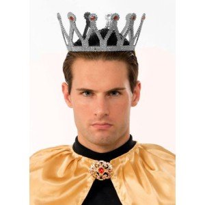 Silver Color King Crown Compatible with Children and Adults
