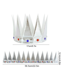Silver Color Eva Soft King Royal Crown Compatible with Adults and Children 55 cm