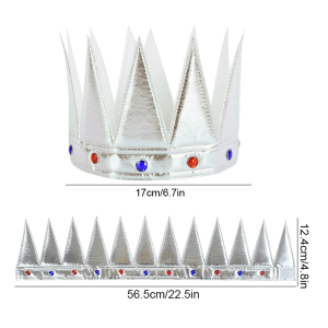 Silver Color Eva Soft King Royal Crown Compatible with Adults and Children 55 cm