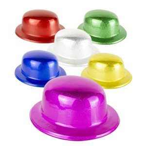 Silver Color Hologram Plastic Round Bowler 27x24 cm Silver Color Hologram Plastic Round Bowler 27x24 cm