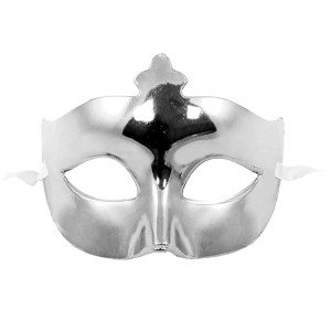 Silver Color Costume Party Extra Shiny Prom Mask 15x10 cm
