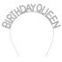 Silver Color Crystal Stone Shiny Birthday Queen Written Queen Crown 16x17 cm