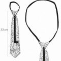 Silver Color Sequined Sparkling Party Tie 33 cm