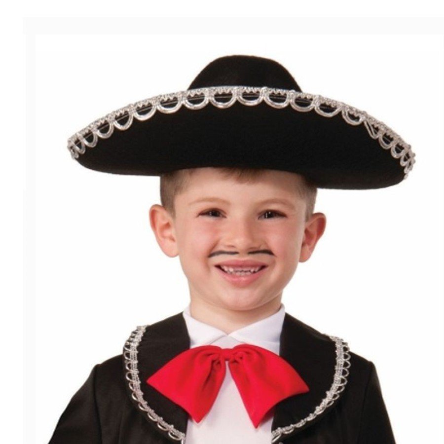 Silver Color Striped Mexican Mariachi Latin Hat 55 cm Kids Silver Color Striped Mexican Mariachi Latin Hat 55 cm Kids