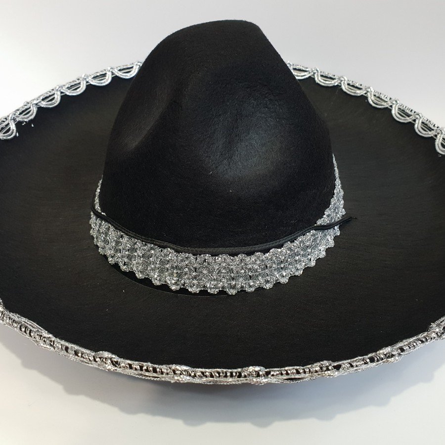 Silver Color Striped Mexican Mariachi Latin Hat 55 cm Kids Silver Color Striped Mexican Mariachi Latin Hat 55 cm Kids