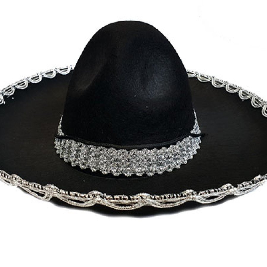 Silver Color Striped Mexican Mariachi Latin Hat 55 cm Kids Silver Color Striped Mexican Mariachi Latin Hat 55 cm Kids