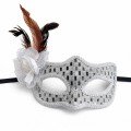 Silver Color Feathered Prom Mask Women s Party Accessory Silver Color Feathered Prom Mask Women s Party Accessory