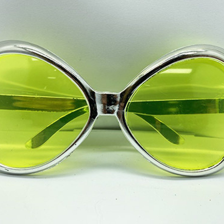 Silver Color Yeşilçam Nostalgia 80s 90s Party Glasses 7x16 cm