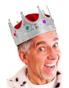 Silver Color Adult Child Compatible King Crown Royal Crown 60 cm