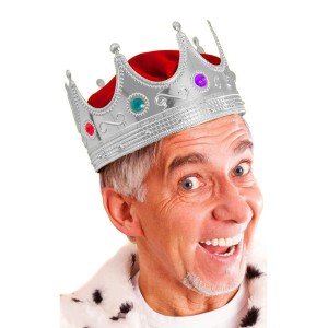 Silver Color Adult Child Compatible King Crown Royal Crown 60 cm
