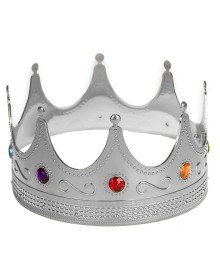 Silver Color Adult Child Compatible King Crown Royal Crown 60 cm