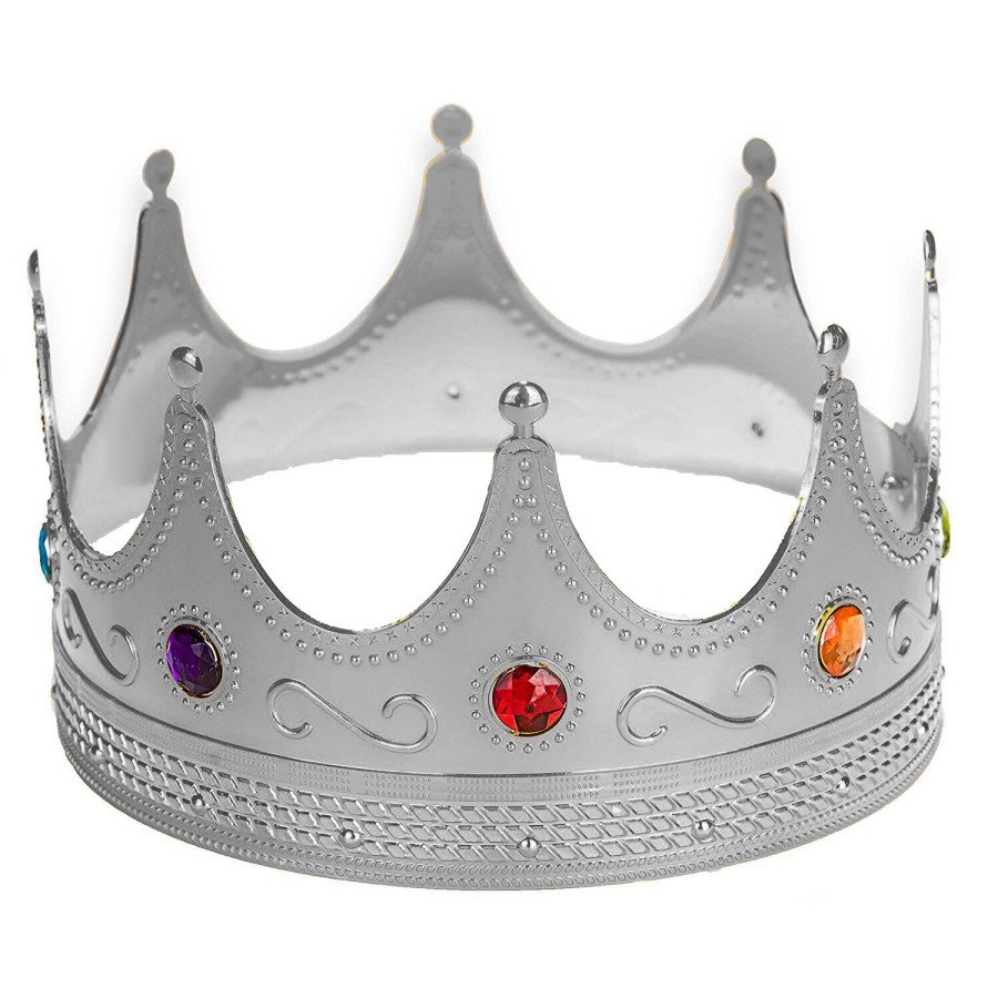 Silver Color Adult Child Compatible King Crown Royal Crown 60 cm Silver Color Adult Child Compatible King Crown Royal Crown 60 cm