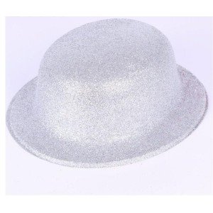 Silver Color Round Glitter Plastic Party Hat Silver Color Round Glitter Plastic Party Hat