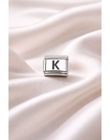 Nomination Compatible Letter K Charm | Steel Bracelet Accessory | Personalized Letter Module | Minimal & Stylish Design