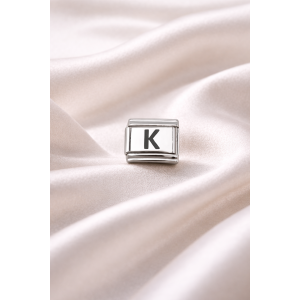 Nomination Compatible Letter K Charm | Steel Bracelet Accessory | Personalized Letter Module | Minimal & Stylish Design