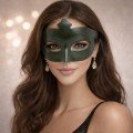 Khaki Green Mysterious Masquerade Mask