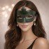 Khaki Green Mysterious Masquerade Mask