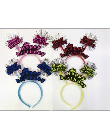 Happy Birthday Neon Color Birthday Crown 12 Pieces