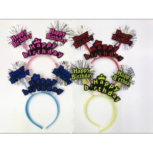 Happy Birthday Neon Color Birthday Crown 12 Pieces
