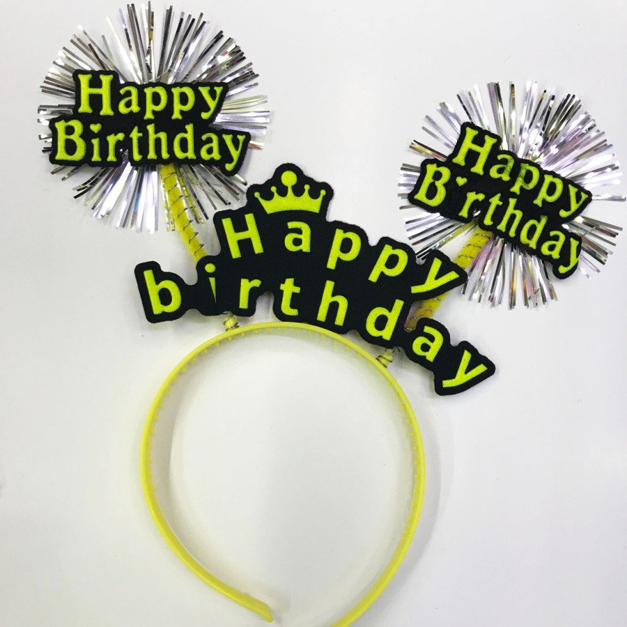Happy Birthday Neon Color Birthday Crown 12 Pieces